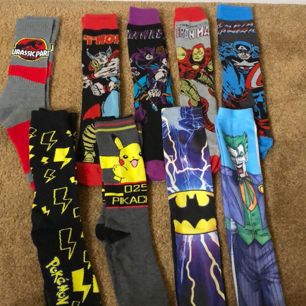 NWOT Geek superhero marvel avengers dc Batman sock
